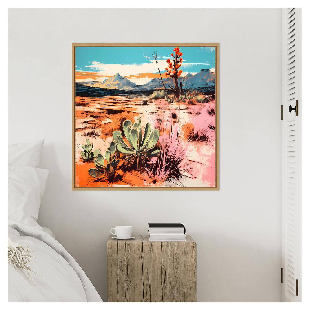 Walker Noble Desert Path II Scenic Canvas Print with Maple Frame