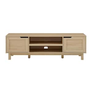 58 in. Coastal Oak Modern Transitional TV Stand with 2 Doors Fits TVs up to 65 in.