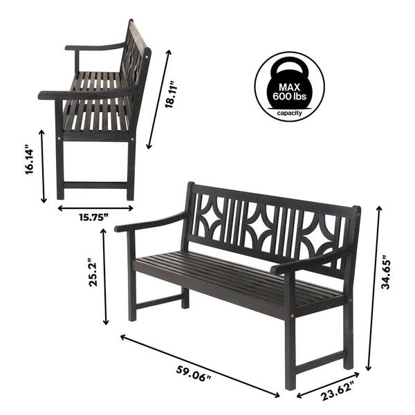 JONATHAN Y Sloane 3-Seat Ogee Diamond-Back 600 lbs
