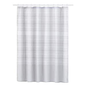 72 in. x 72 in. Hastings Gray Cotton Blend Shower Curtain Set With Metal Rings (13-Piece)