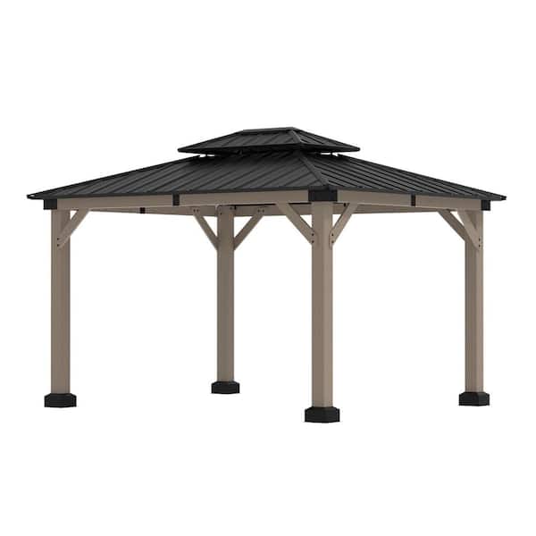 Mondawe Cedarfort 10 ft. x 12 ft. Outdoor Cedar Wood Frame Hardtop
