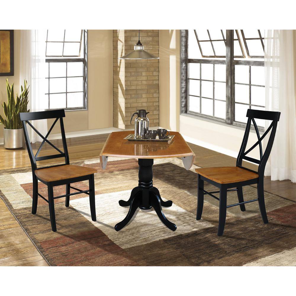 Elegant Black and Cherry Red Cross Back Upholstered Side Chairs, Set of 2