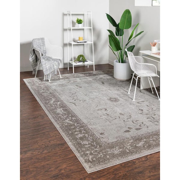 La Jolla Floral Light Gray 9' 0 x 12' 0 Area Rug