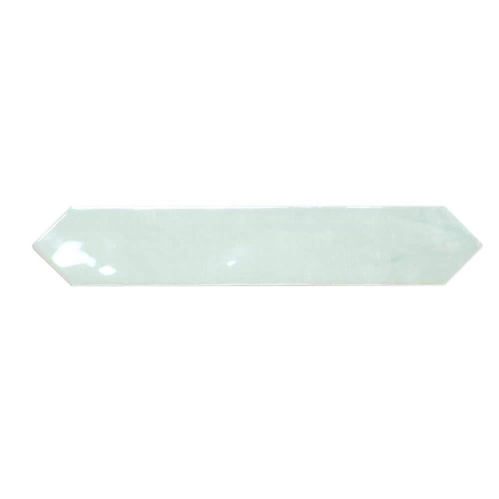 Pistachio Green Glossy Ceramic Picket Wall and Floor Tile
