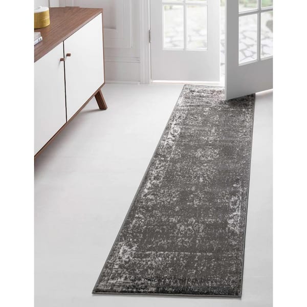 Sofia Casino Dark Gray 2 ft. x 8 ft. Area Rug