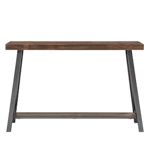 48 in. Brown Standard Rectangle Wood Console Table with Shelf