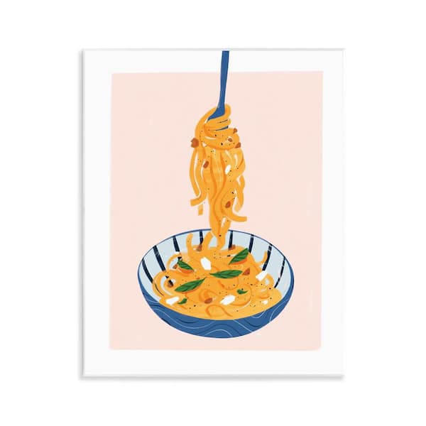 Stupell Industries Modern Pasta Bowl by Marina Astudillo Unframed Food Graphic Art Print 14 in. x 11 in.