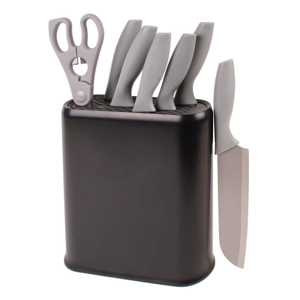 BergHOFF Essentials 8Piece Stainless Steel Cutlery Set with Universal Block Knife Block, Grey