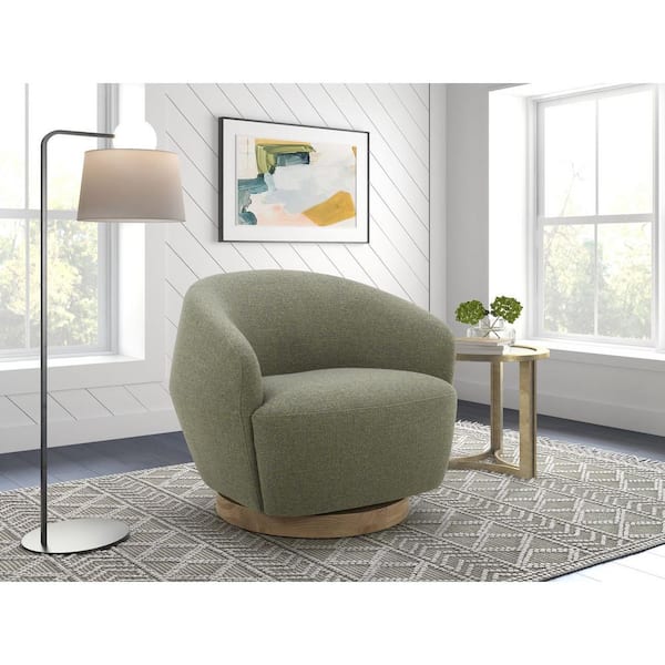 Divani Casa Agatha Hemp Fabric Swivel Accent Chair