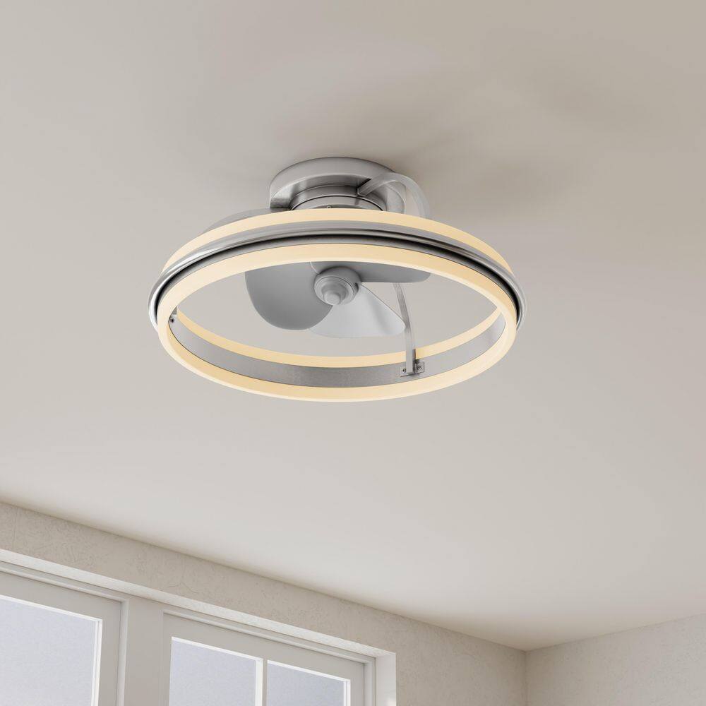 Brushed Nickel 21" LED Ceiling Fan with Remote and Lighting