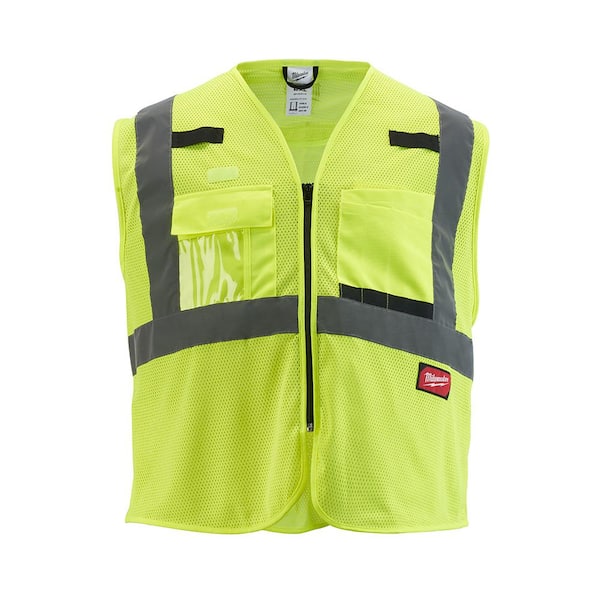 Milwaukee 2X-Large/3X-Large Yellow Class 2 Mesh High Visibility Safety Vest with 9-Pockets (12-Pack)