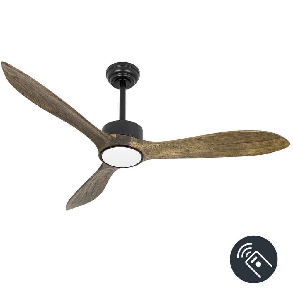 52 in. LED Indoor Outdoor Mahogany Finished Ceiling Fan with 1-Light and Re