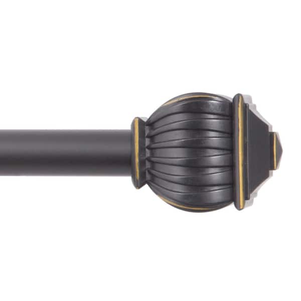Kenney Benji 28 in. - 48 in. Adjustable Single Curtain Rod 5/8 in. Diameter in Oil Rubbed Bronze with Soft Square