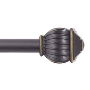 Benji 48 in. - 86 in. Adjustable Single Curtain Rod 5/8 in. Diameter in Oil Rubbed Bronze with Soft Square