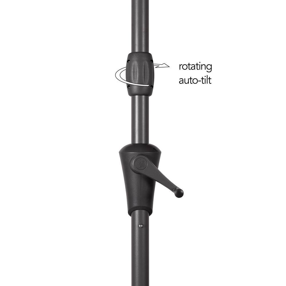 10ft Sand Gray Tilting Market Patio Umbrella with Steel Frame
