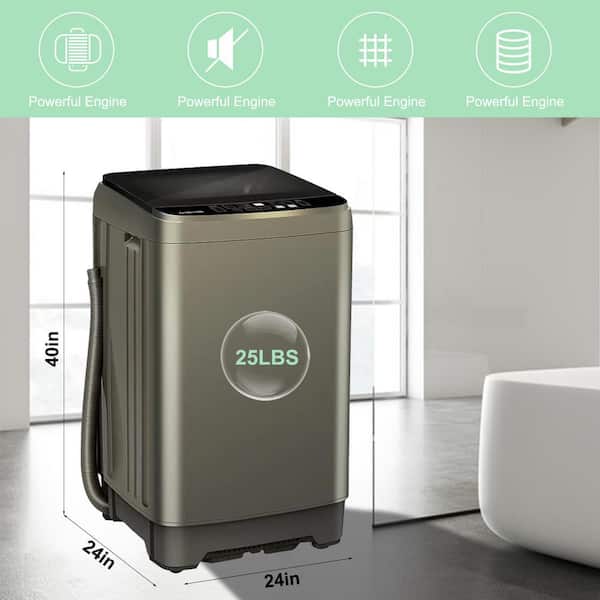 Deeshe 2.1 cu. ft. Top Load Washer in Gold with Glass Top Lid