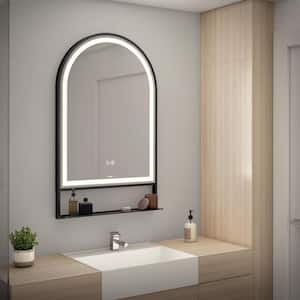 Arturo 20 in. W X 32 in. H Round Defog 3 CCT Black Frame Integrated LED Wall Bathroom Vanity Mirror