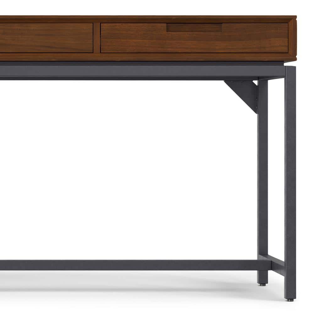 Walnut Veneer Executive Desk with Drawer and Keyboard Tray