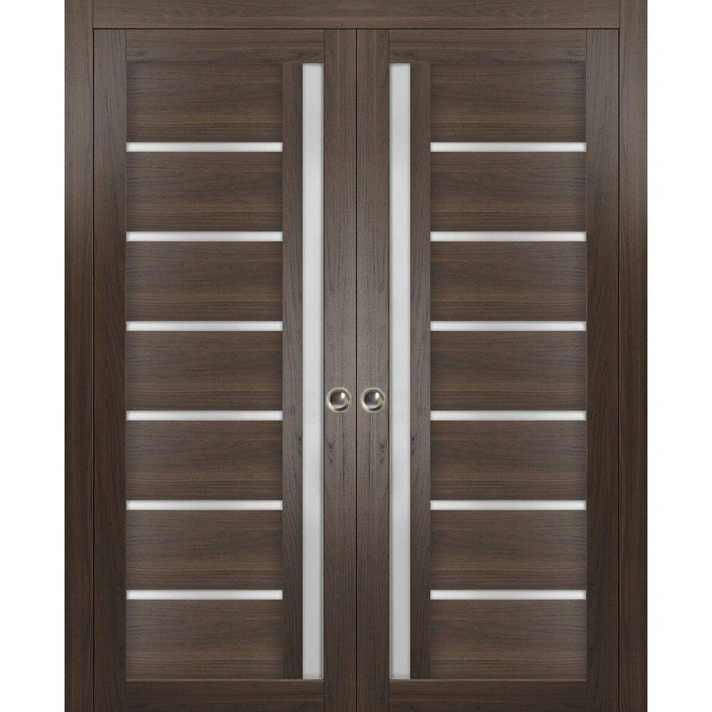 Assemble Required 48 in. x 80 in. 2-Panel Chocolate Ash Finished MDF Sliding Door with Hardware price history on PriceWatchPro