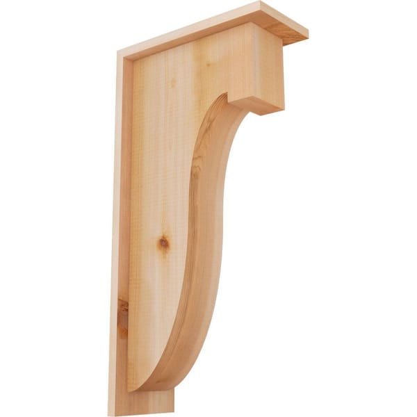 Ekena Millwork 5-1/2 in. x 12 in. x 24 in. Western Red Cedar Del Monte Smooth Corbel with Backplate