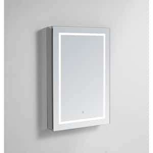 Royale Plus 24 in W x 30 in. H Recessed or Surface Mount Medicine Cabinet with Single Door, LED Lighting, Right Hinge