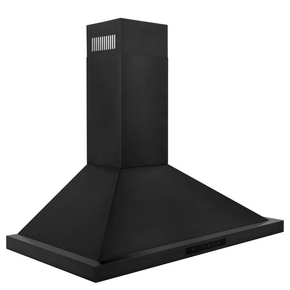 30'' Black Stainless Steel Convertible Wall Mount Range Hood
