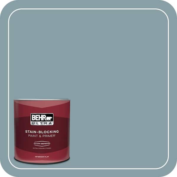 BEHR ULTRA 1 qt. #BNC-18 Aqua Gray Extra Durable Flat Interior Paint & Primer