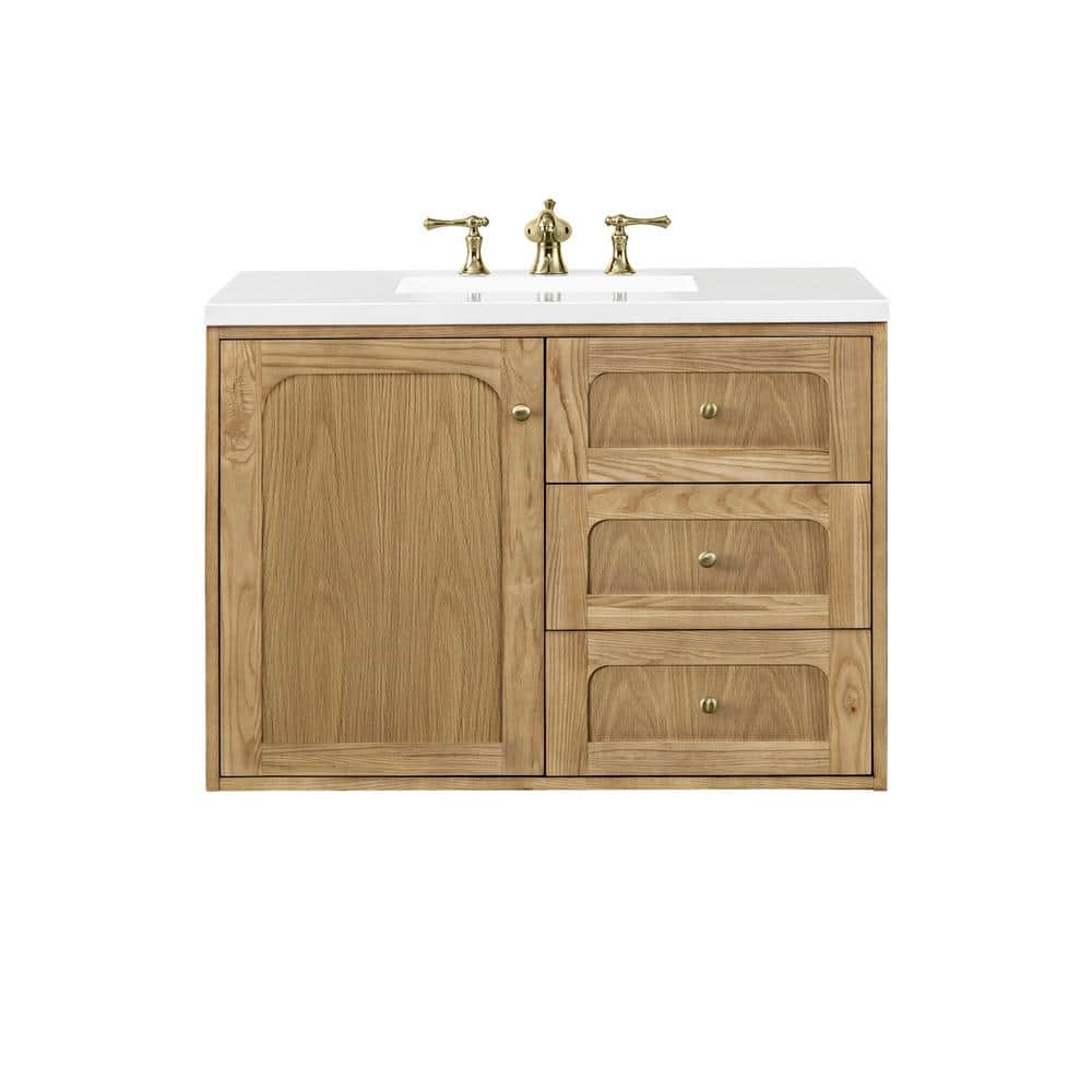 Laurent 36'' Light Natural Oak Single Vanity with Quartz Top