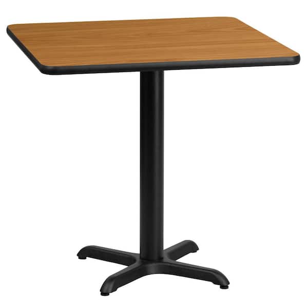 Flash Furniture 24 in. Square Natural Laminate Table Top with 22 in. x 22 in. Table Height Base