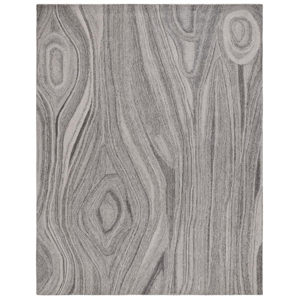 Handmade Tufted Wool Abstract Rug - Gray, 8' x 10'