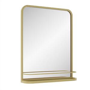 21 in. W x 27 in. H Medium Rectangular Metal Framed Wall Mounted Bathroom Vanity Mirror in Gold
