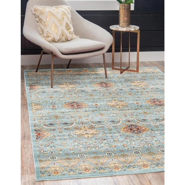 Crystal Print Tanis Sage 5 ft. x 7 ft. Persian Indoor Area Rug