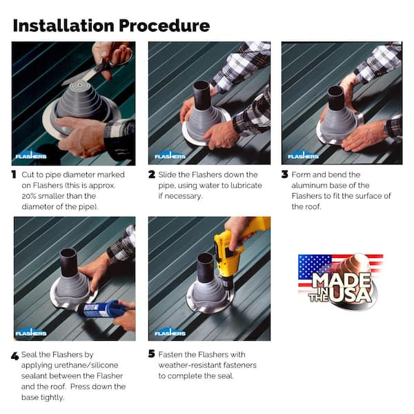 6.25 in. x 6.25 in. PVC Base Vent Pipe Flashing with Adjustable Rubber Collar in Black 6.25 in. x 6.25 in. PVC Base Vent Pipe Flashing with Adjustable Rubber Collar in Black