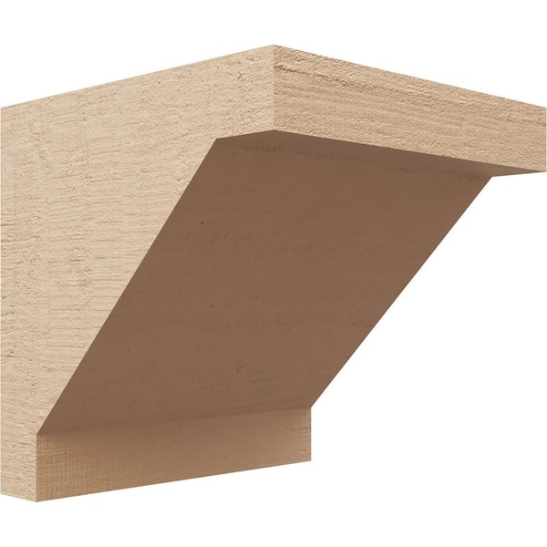Ekena Millwork 9 in. x 9 in. x 9 in. Wide Burlington Rough Cedar Woodgrain TimberThane Corbel, Primed Tan