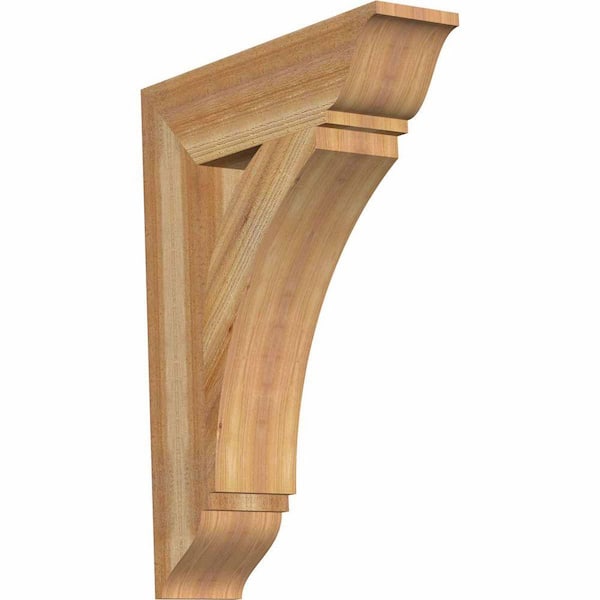 Ekena Millwork 6 in. x 32 in. x 24 in. Western Red Cedar Thorton Traditional Rough Sawn Bracket