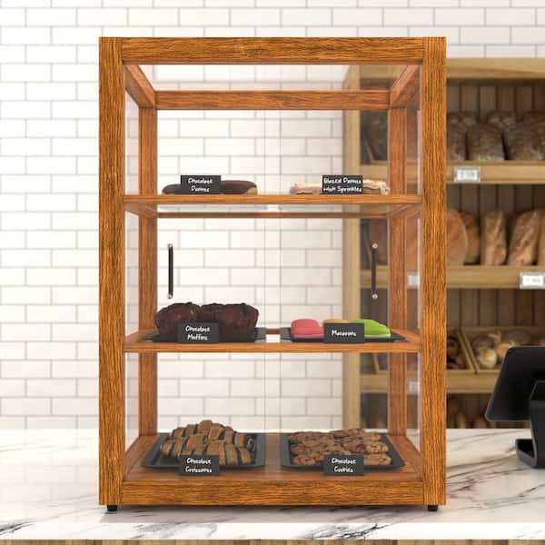 21 in. Artisan Upright Light Wooden Bakery Display Case 3.5 cu. ft.