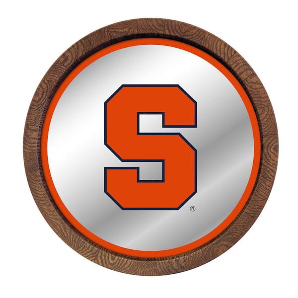 The Fan-Brand 20 in. Syracuse Orange Mirrored Barrel Top Mirrored Decorative Sign