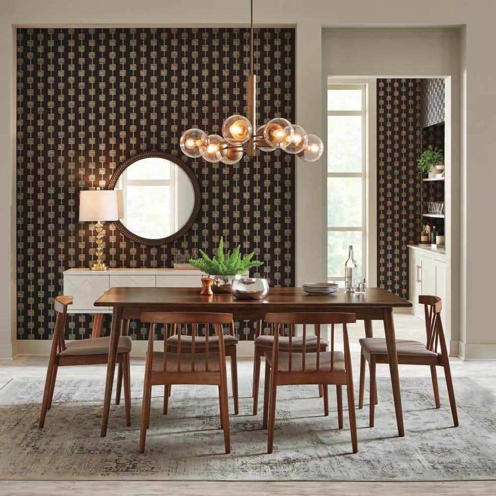 Wyatt Mid-Century Modern Walnut Wood Dining Chair Set with Beige Upholstery