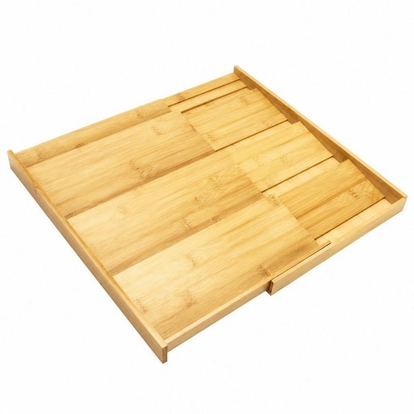 4-Tier Bamboo Spice Drawer Organizer for Cabinet, 3.1 Deep Seasoning Storage Insert, Expandable from 12 in. to 23 in.