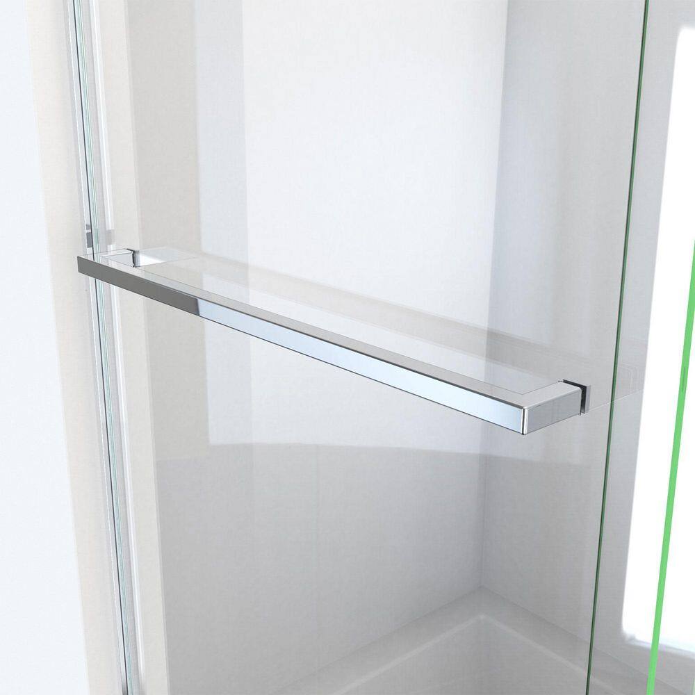 Essence 60" Frameless Chrome Sliding Tub Door with ClearMax