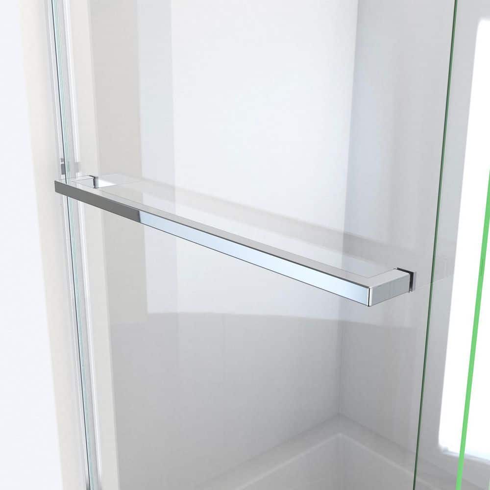 Essence 60" Frameless Chrome Sliding Tub Door with ClearMax