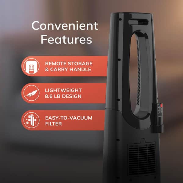 Lasko Bladeless 1500W 28 in. Black Electric Oscillating Tower