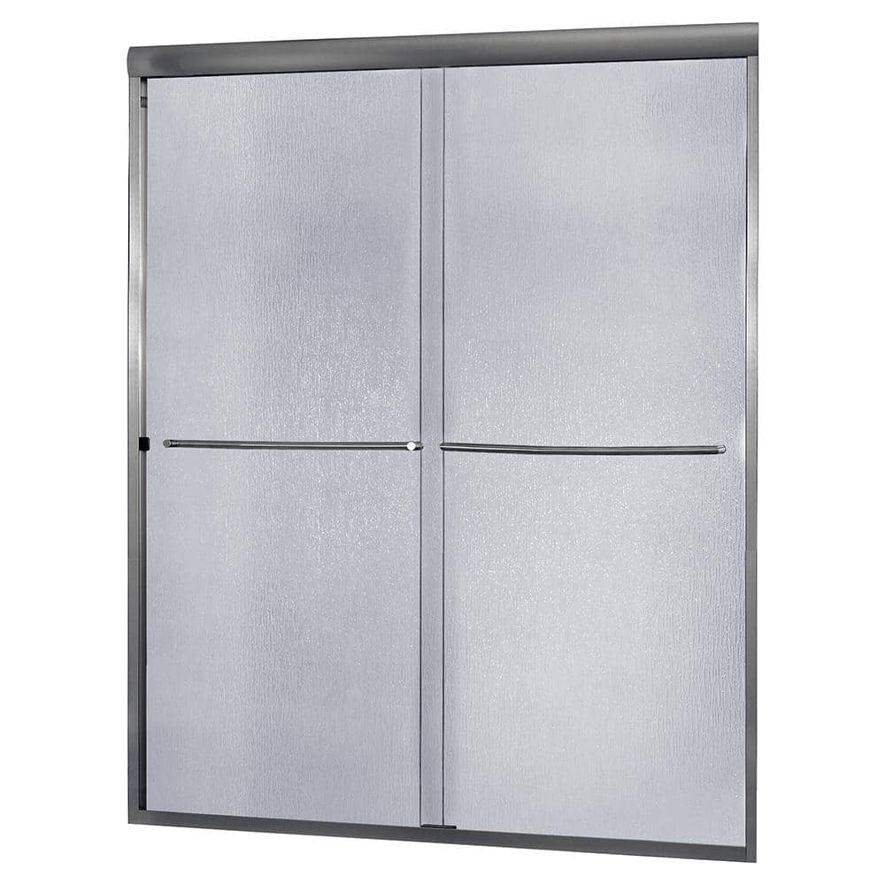 Cove 42 in. - 46 in. x 70 in. H Frameless Sliding Shower Door in Brushed Nickel with 1/4 in. Rain Glass price history on PriceWatchPro