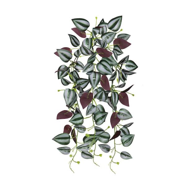 LIVING LUXURY 27 in. Purple Artificial Tradescantia Spiderwort Hanging Vine  Greenery Foliage Bush (Set of 2) 84183-PU - The Home Depot