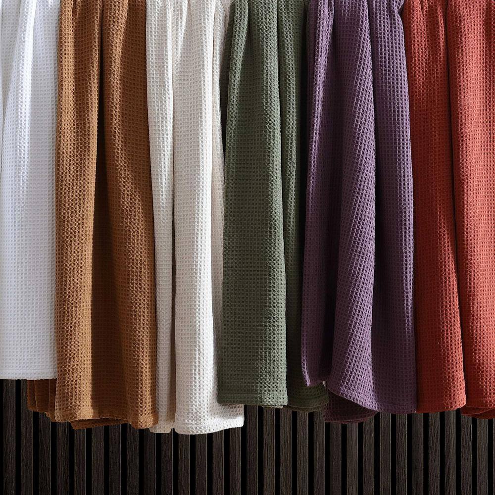 King White Organic Cotton Reversible Waffle Blanket