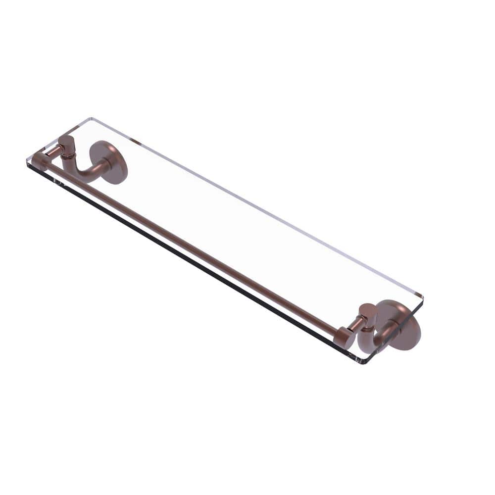 Allied Brass Remi Collection 22 in. Glass Vanity Shelf with Gallery Rail in  Antique Copper RM-1-22-GAL-CA The Home Depot