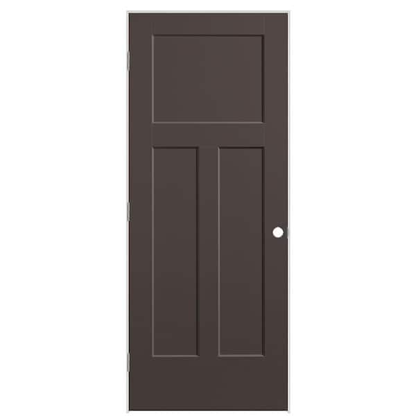 Masonite 32 in. x 80 in. 3-Panel Winslow Right-Hand Hollow Core Willow Wood Molded Composite Single Prehung Interior Door