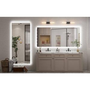 72 in. W x 32 in. H Rectangular Frameless Super Bright Backlited LED Anti-Fog Tempered Glass Wall Bathroom Vanity Mirror