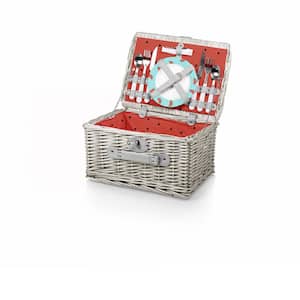Watermelon Collection Red Catalina Willow Wood Picnic Basket