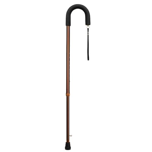 DMI Retractable Ice Tip Foot Cane with Standard Grip in Bronze